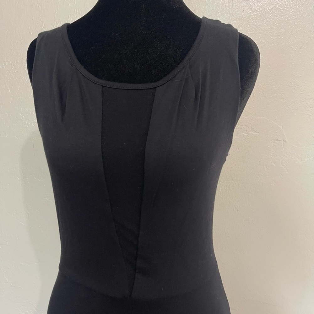 Hearts... Black Sleeveless Maxi Dress with Sheer Mesh Detail - S - Picture 3 of 8